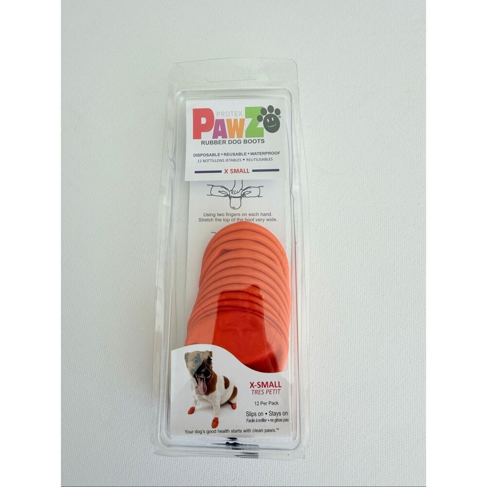 PAWZ Rubber Dog Boots, X-Small